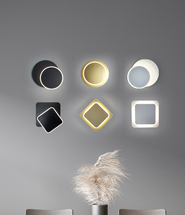 셜록 벽부등 LED벽등 (5W 원형 사각 블랙 화이트 골드)